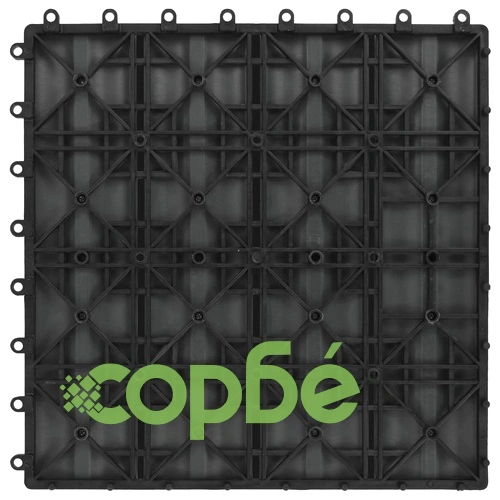 WPC декинг плочки релефни 11 бр 30x30 см 1 кв.м. черни ➤ топ цена ➤ sorbe.bg