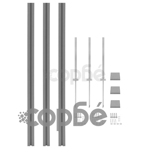Оградни колове, 3 бр, WPC, 185 см ➤ топ цена ➤ sorbe.bg