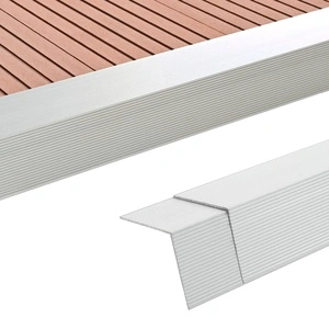 5 бр ъглови профили за декинг, алуминиеви, 170 см, сребристи