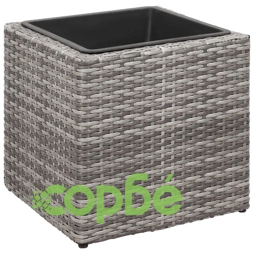 Градински повдигнати лехи, 3 бр, полиратан, сиви ➤ топ цена ➤ sorbe.bg