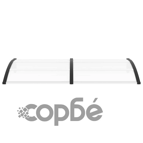 Навес за врата черен 200x100 см PC ➤ топ цена ➤ sorbe.bg