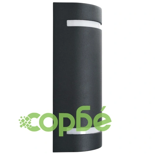 Фасадни аплици, 2 бр, 35 W, черни, полукръгли ➤ топ цена ➤ sorbe.bg