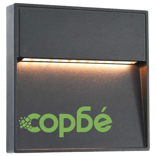 Фасадни LED аплици, 2 бр, 3 W, черни, квадратни ➤ топ цена ➤ sorbe.bg