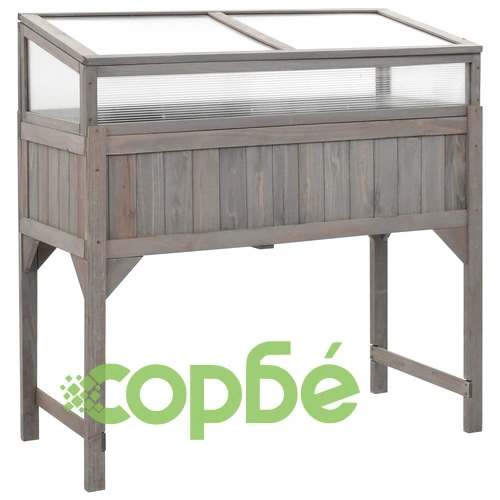 Повдигната градинска леха с оранжерия, 120x54x120 см, ела ➤ топ цена ➤ sorbe.bg