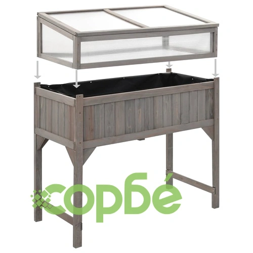Повдигната градинска леха с оранжерия, 120x54x120 см, ела ➤ топ цена ➤ sorbe.bg