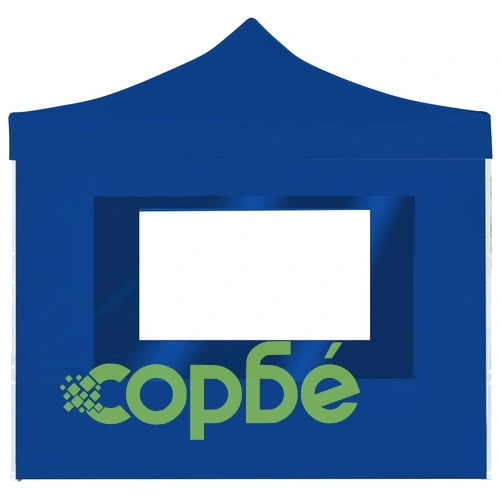 Професионална сгъваема парти шатра + стени алуминий 3х3 м синя ➤ топ цена ➤ sorbe.bg