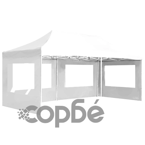 Професионална сгъваема парти шатра + стени алуминий 6х3 м бяла ➤ топ цена ➤ sorbe.bg