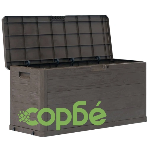 Градинска кутия за съхранение, 280 л, кафява ➤ топ цена ➤ sorbe.bg