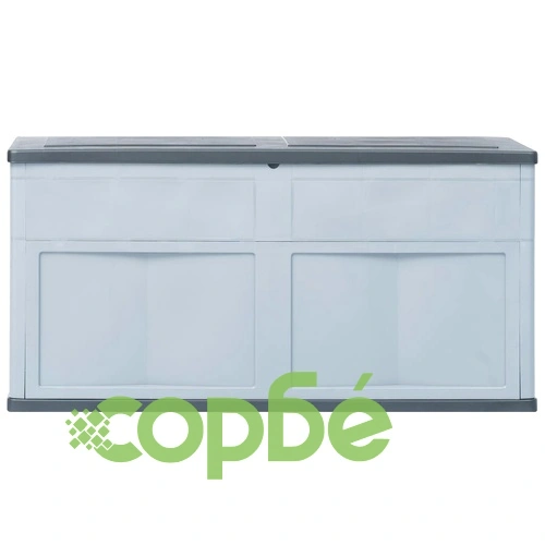 Градинска кутия за съхранение, 320 л, сиво-черна ➤ топ цена ➤ sorbe.bg