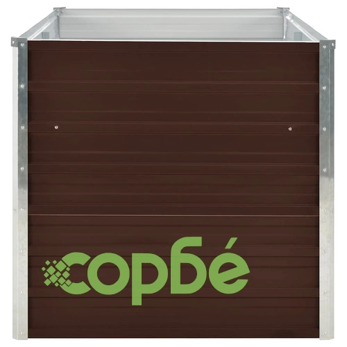 Повдигната леха, кафява, 160x80x77 см, поцинкована стомана ➤ топ цена ➤ sorbe.bg