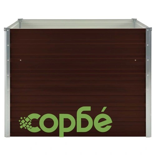 Повдигната леха, кафява, 100x100x77 см, поцинкована стомана ➤ топ цена ➤ sorbe.bg
