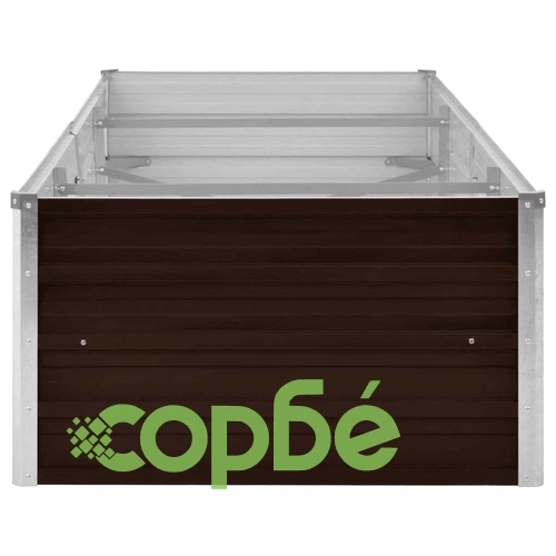 Градинска висока леха кафява 240x80x45 см поцинкована стомана ➤ топ цена ➤ sorbe.bg