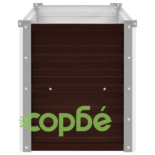 Градинска висока леха кафява 160x40x45 см поцинкована стомана ➤ топ цена ➤ sorbe.bg