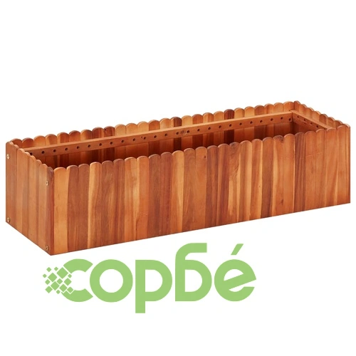 Градинска повдигната леха, 100x30x25 см, акациево дърво масив ➤ топ цена ➤ sorbe.bg