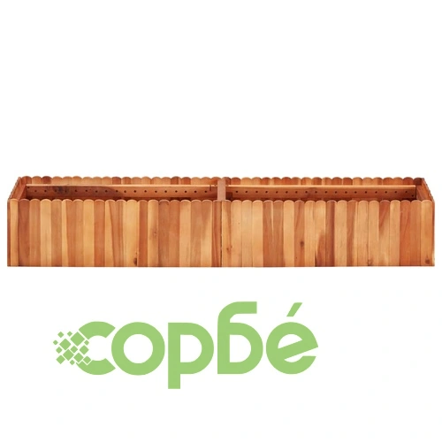 Градинска повдигната леха, 150x30x25 см, акациево дърво масив ➤ топ цена ➤ sorbe.bg