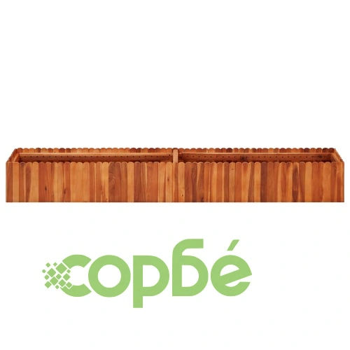 Градинска повдигната леха, 200x30х25 см, акациево дърво масив ➤ топ цена ➤ sorbe.bg