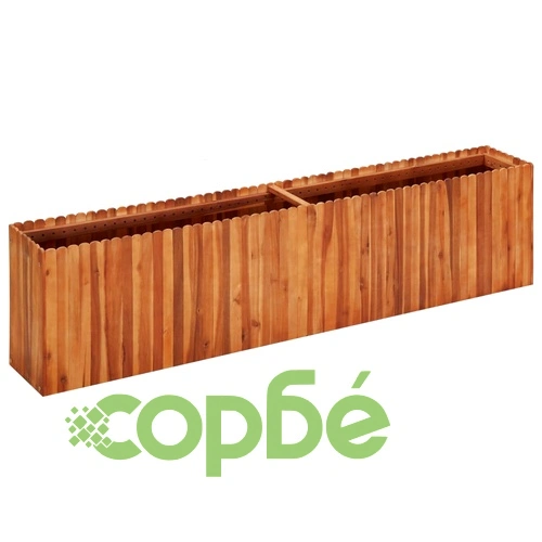 Градинска повдигната леха, 200x30x50 см, акациево дърво масив ➤ топ цена ➤ sorbe.bg