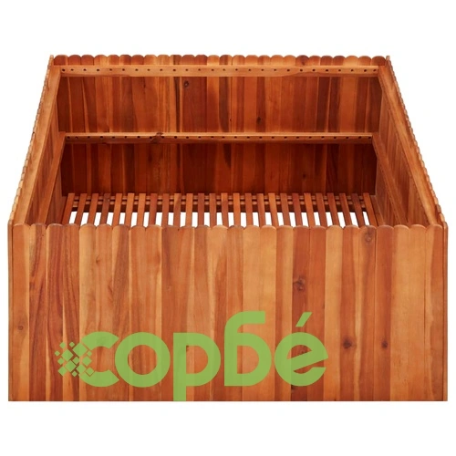 Градинска повдигната леха, 100x100x50 см, акациево дърво масив ➤ топ цена ➤ sorbe.bg