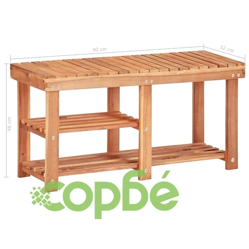 Стелаж за обувки, 90x32x46 см, акациево дърво масив ➤ топ цена ➤ sorbe.bg