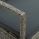 3-местен градински диван с шалте, сив, полиратан