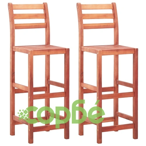 Бар столове, 2 бр, акациево дърво масив ➤ топ цена ➤ sorbe.bg