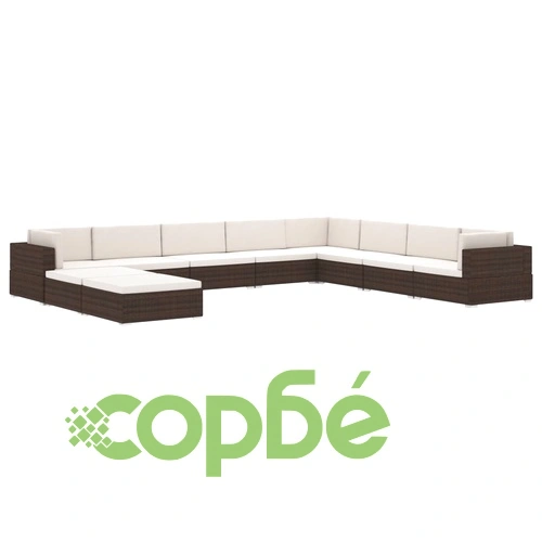 Модулен ъглов фотьойл с възглавници, 1 бр, полиратан, черен ➤ топ цена ➤ sorbe.bg