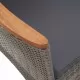 Градински трапезен комплект, 9 части, полиратан и акация, сив