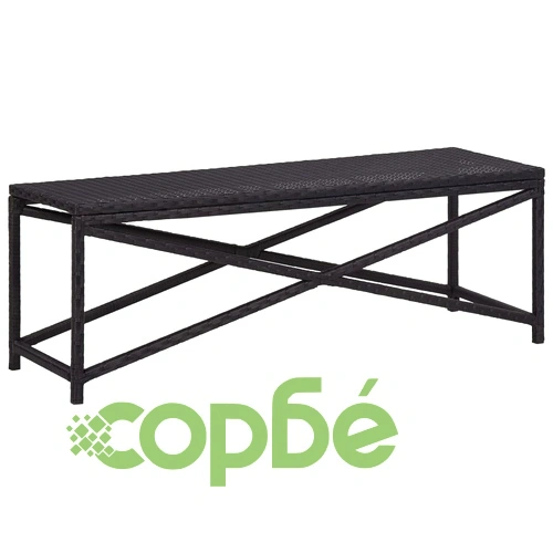 Градинска пейка, 120 см, полиратан, черна ➤ топ цена ➤ sorbe.bg