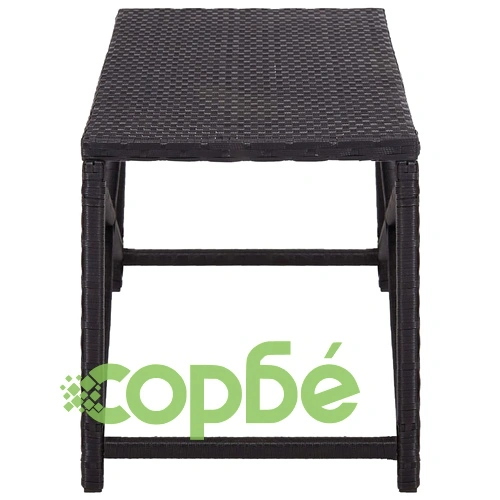 Градинска пейка, 120 см, полиратан, черна ➤ топ цена ➤ sorbe.bg