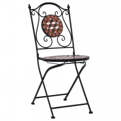 Мозаечни бистро столове, 2 бр, кафяви, керамика