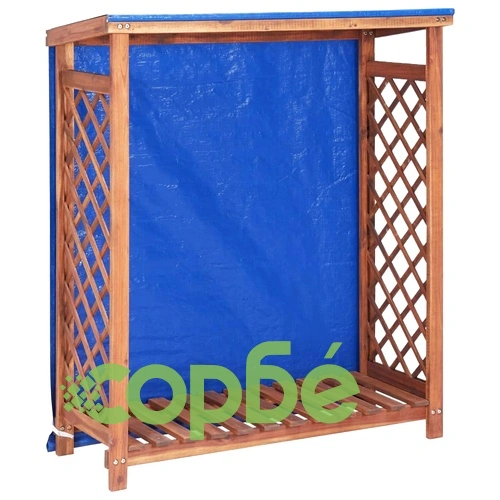 Навес за дърва за огрев, 105x38x115 cм, акациево дърво масив ➤ топ цена ➤ sorbe.bg