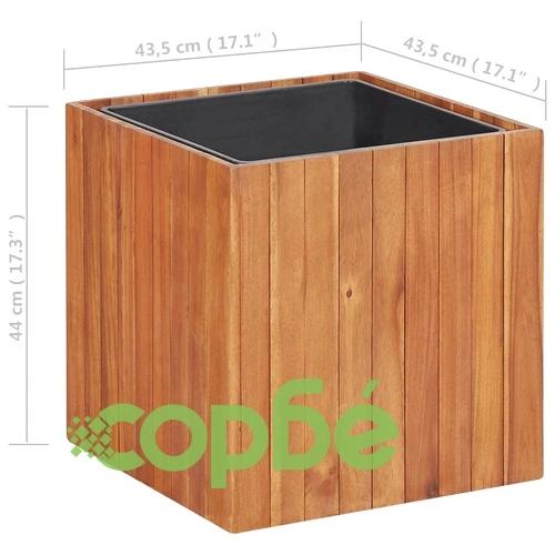 Градинска повдигната леха сандък 43,5x43,5x44 см акация масив ➤ топ цена ➤ sorbe.bg