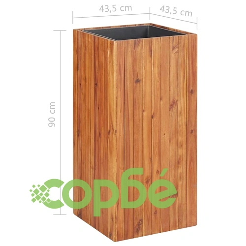 Градинска повдигната леха 43,5x43,5x90 см акация масив ➤ топ цена ➤ sorbe.bg