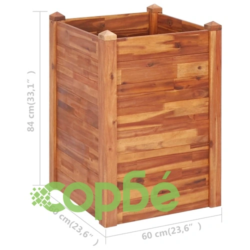 Градинска повдигната леха, 60x60x84 см, акациево дърво масив ➤ топ цена ➤ sorbe.bg