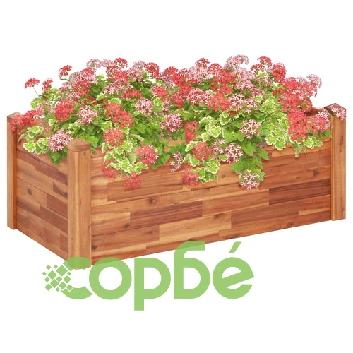 Градинска повдигната леха, 110x60x44 см, акациево дърво масив ➤ топ цена ➤ sorbe.bg