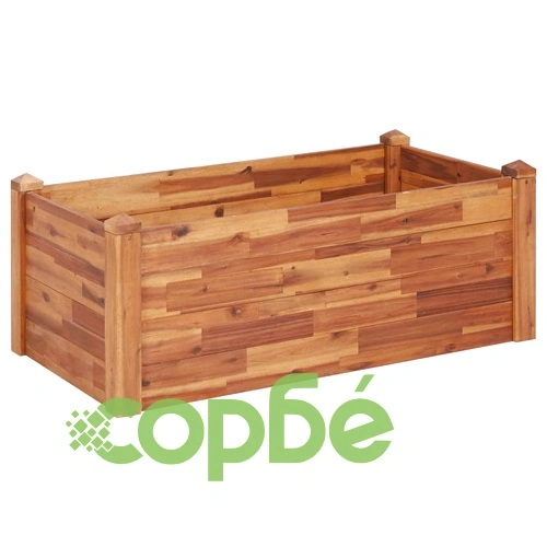 Градинска повдигната леха, 110x60x44 см, акациево дърво масив ➤ топ цена ➤ sorbe.bg