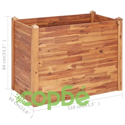 Градинска повдигната леха, 110x60x84 см, акациево дърво масив ➤ топ цена ➤ sorbe.bg