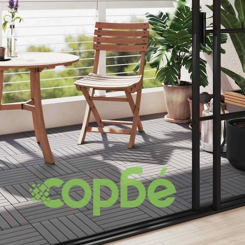 Декинг плочки, 10 бр, промито сиво, 30х30 см, акация масив ➤ топ цена ➤ sorbe.bg