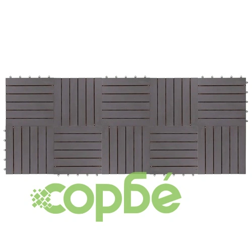 Декинг плочки, 10 бр, промито сиво, 30х30 см, акация масив ➤ топ цена ➤ sorbe.bg