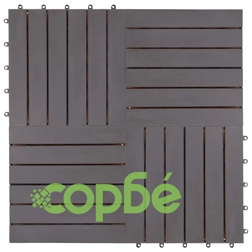 Декинг плочки, 10 бр, промито сиво, 30х30 см, акация масив ➤ топ цена ➤ sorbe.bg