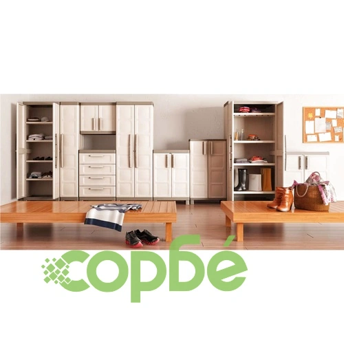 Keter Нисък шкаф за съхранение Excellence XL, бежово и таупе, 93 см  ➤ топ цена ➤ sorbe.bg