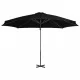 Градински чадър чупещо рамо с алуминиев прът черен 300 см 