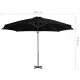 Градински чадър чупещо рамо с алуминиев прът черен 300 см 