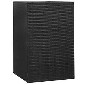 Единичен навес за кофа за смет черен 76x78x120 см полиратан 