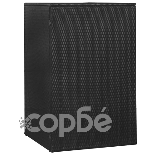 Единичен навес за кофа за смет черен 76x78x120 см полиратан  ➤ топ цена ➤ sorbe.bg