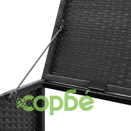 Троен навес за кофа за смет черен 229x78x120 см полиратан ➤ топ цена ➤ sorbe.bg