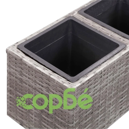 Градинска висока леха с 2 саксии 60x30x36 см полиратан сива ➤ топ цена ➤ sorbe.bg