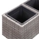 Градинска висока леха с 2 саксии 60x30x36 см полиратан сива