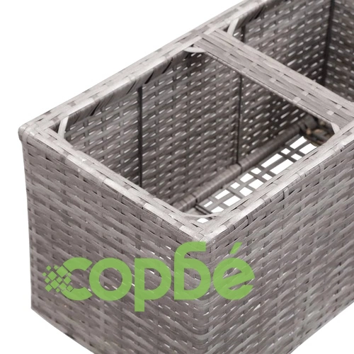 Градинска висока леха с 2 саксии 60x30x36 см полиратан сива ➤ топ цена ➤ sorbe.bg