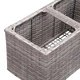 Градинска висока леха с 2 саксии 60x30x36 см полиратан сива